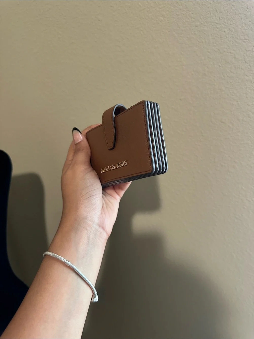 Michael Kors Brown Leather Card Case Wallet